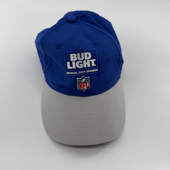 Bud Light NFL Official Beer Sponsor Hat Baseball Cap Blue Gray K-Products - Picture 1 of 9